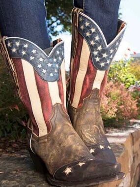 Dan Post Liberty American Flag Cowgirl Boots - size 8 #1290